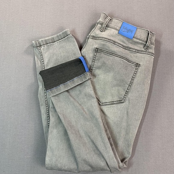 Mugsy Jeans Other - Mugsy Beans Tapered Jeans Men 33x28 Fit Light Gray Slim Taper Stretch Denim